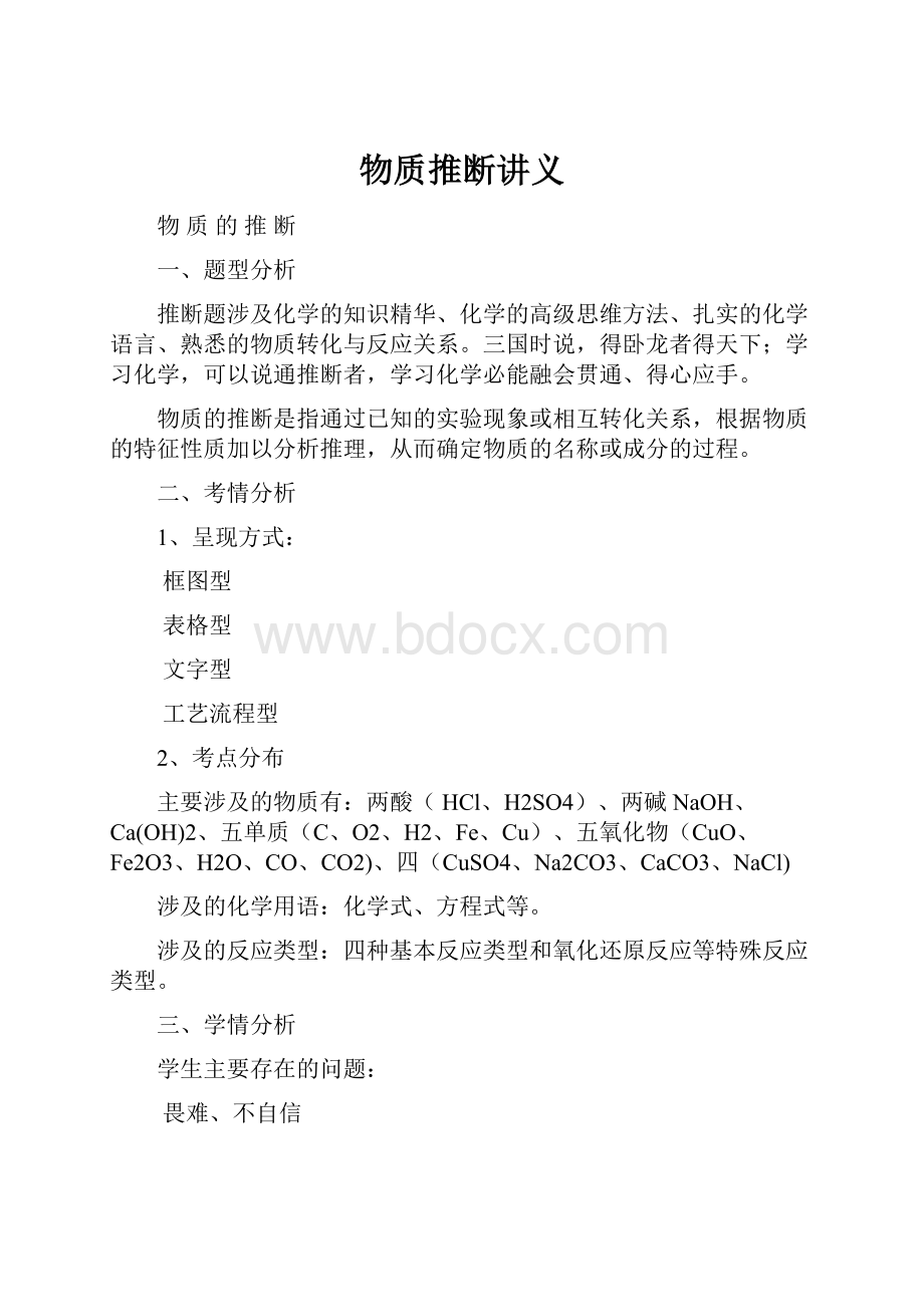 物质推断讲义.docx