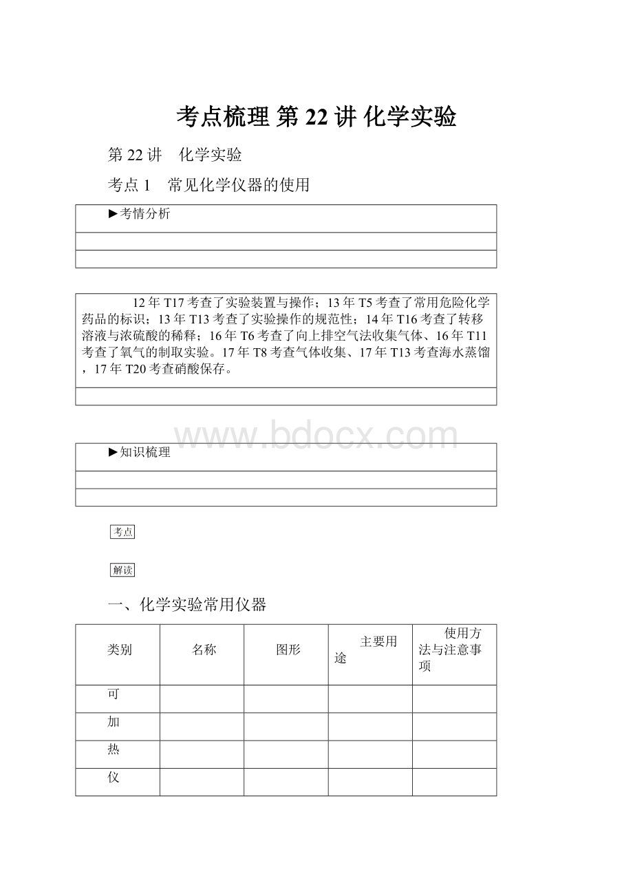 考点梳理 第22讲 化学实验.docx_第1页