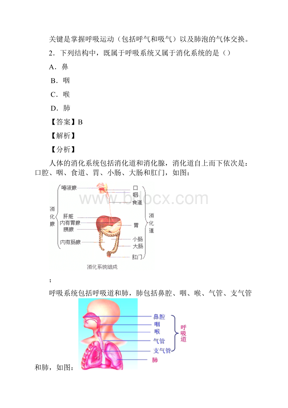 呼吸道对空气的处理习题含答案.docx_第2页