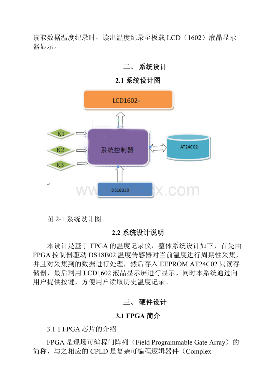 全天候温度纪录仪的设计与FPGA实现控温项目方案.docx_第2页