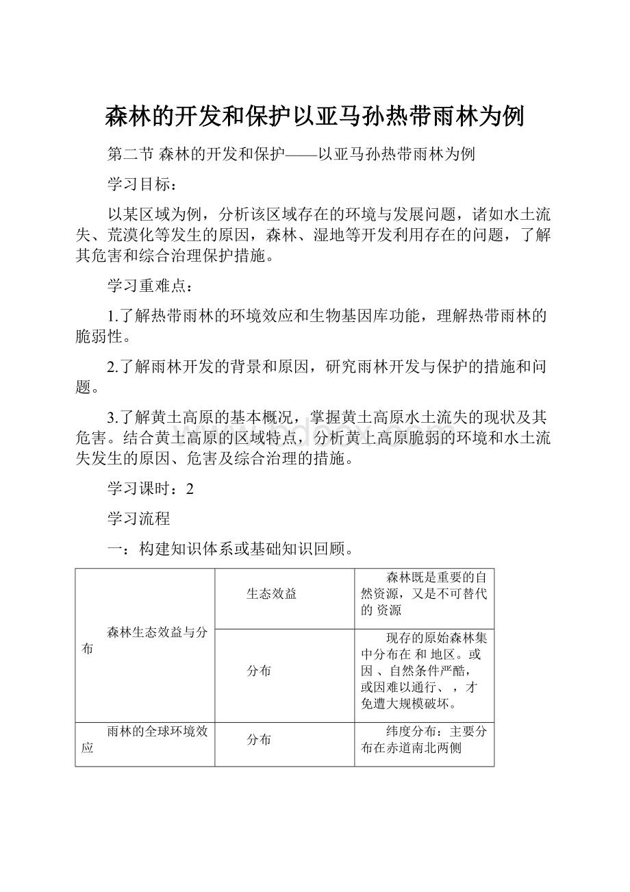 森林的开发和保护以亚马孙热带雨林为例.docx_第1页