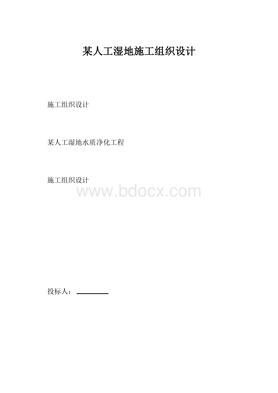 某人工湿地施工组织设计.docx_第1页