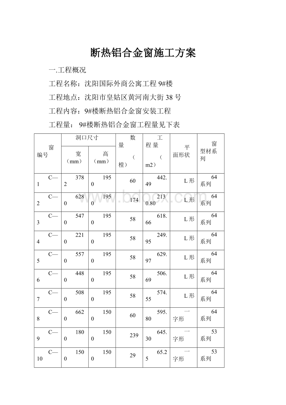 断热铝合金窗施工方案.docx_第1页