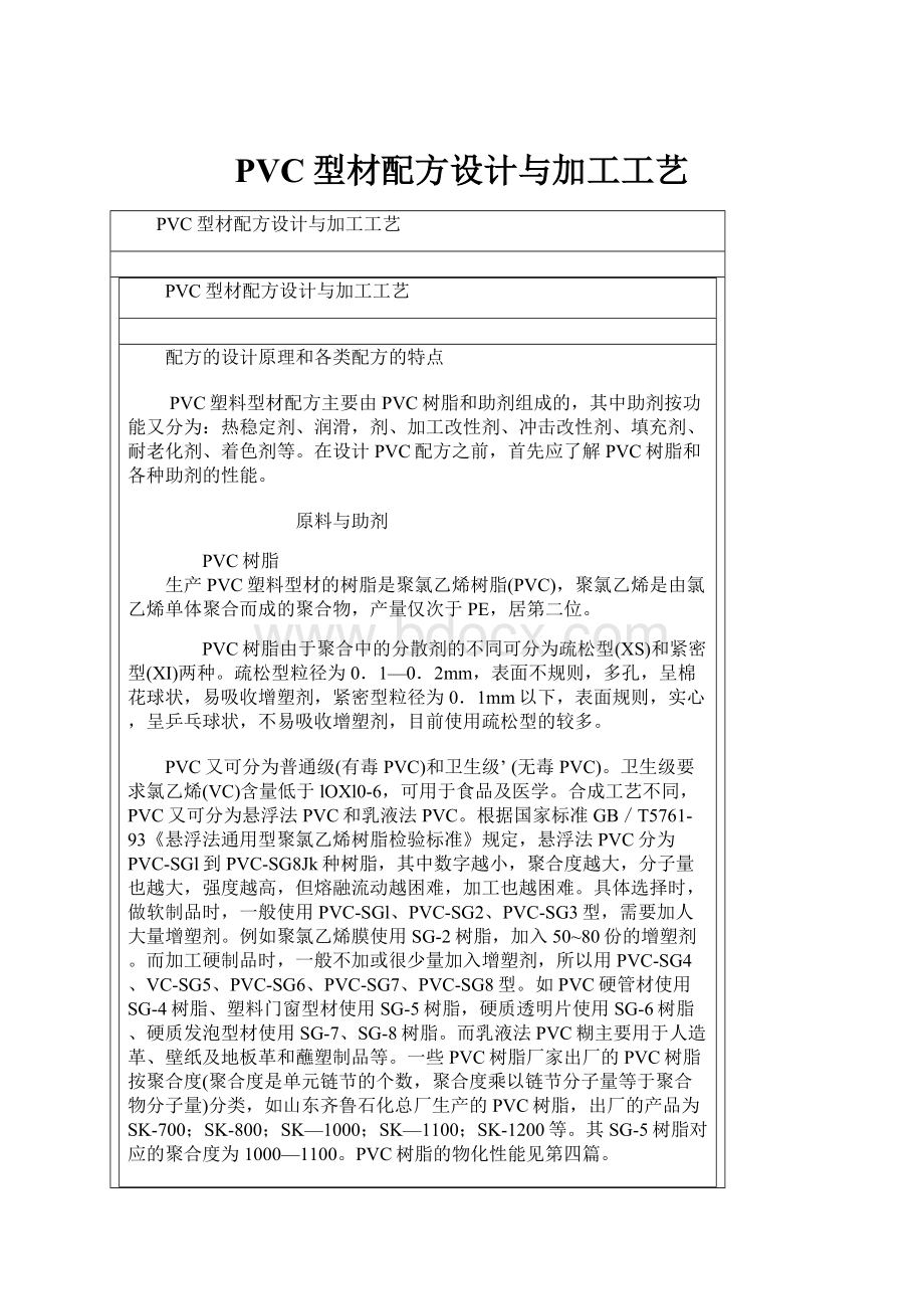 PVC型材配方设计与加工工艺.docx_第1页