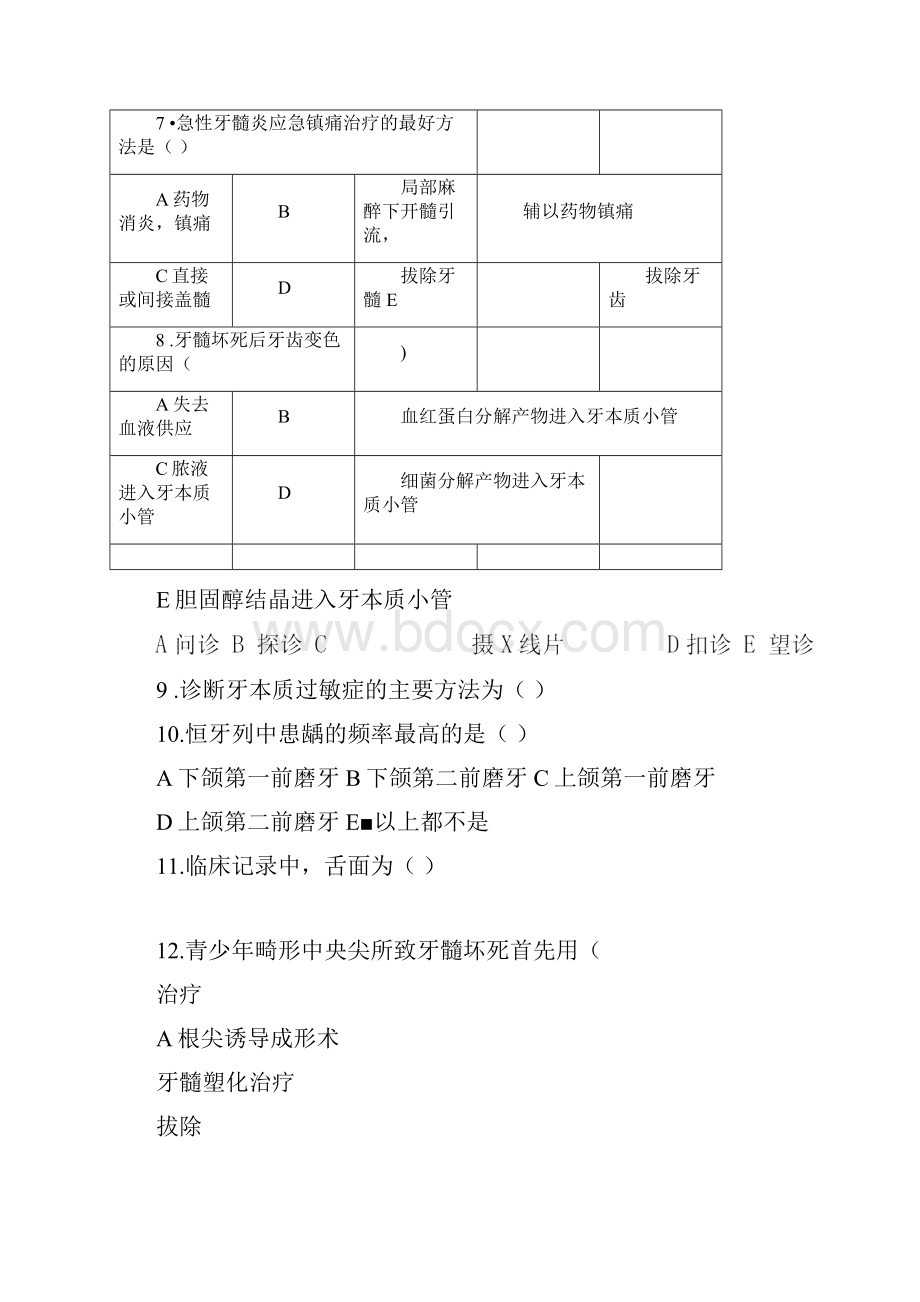 牙体牙髓病学重点题库完整版.docx_第2页