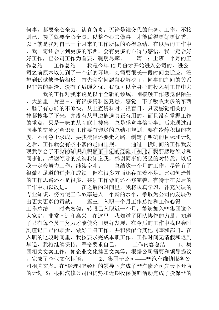 工作一个月的工作总结.docx_第2页