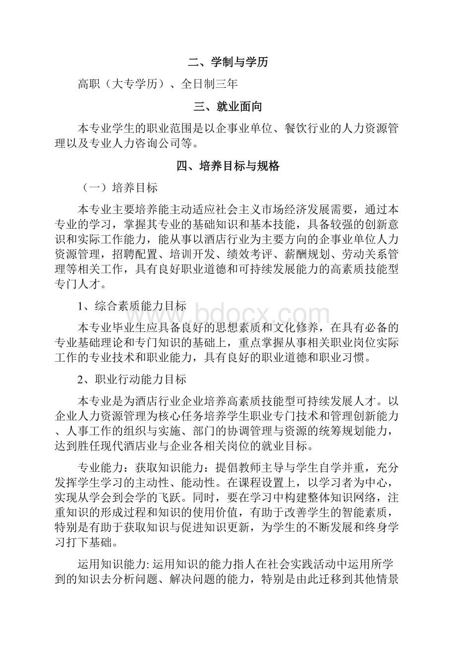 最新人力资源管理专业人才培养方案.docx_第2页