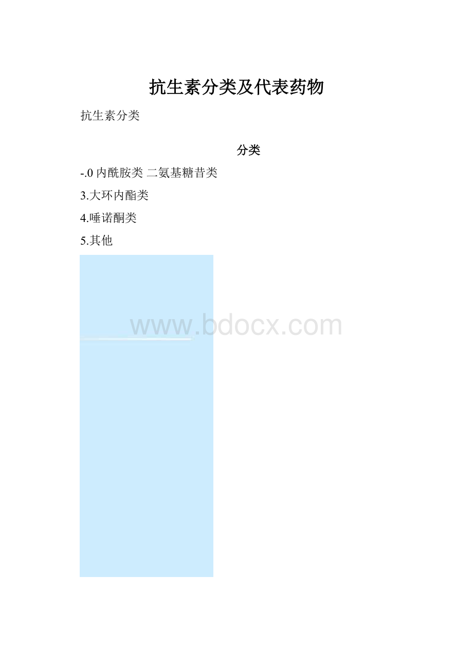 抗生素分类及代表药物.docx_第1页