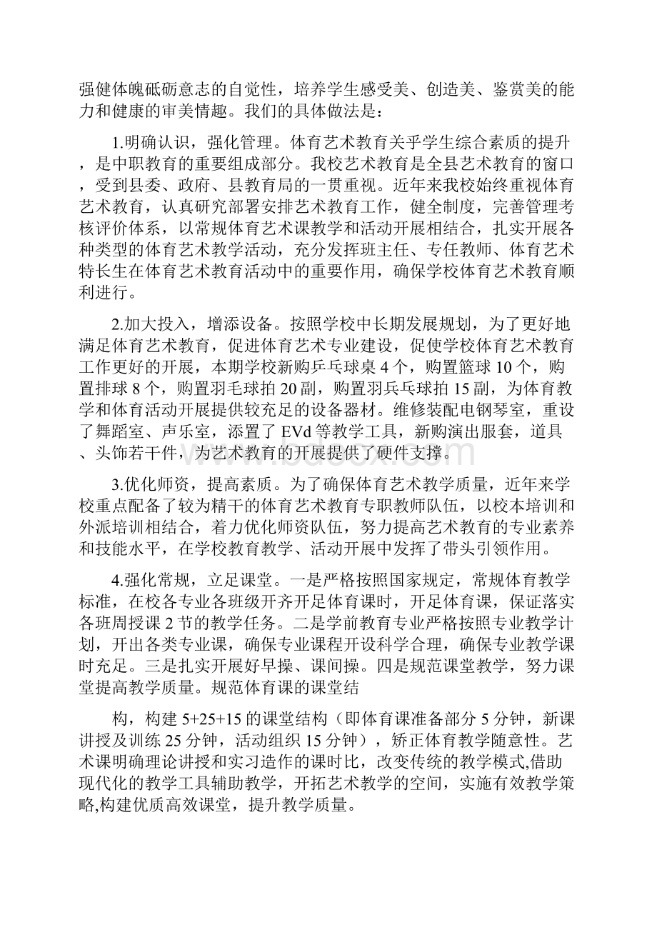 学校体育艺术教育工作总结.docx_第2页