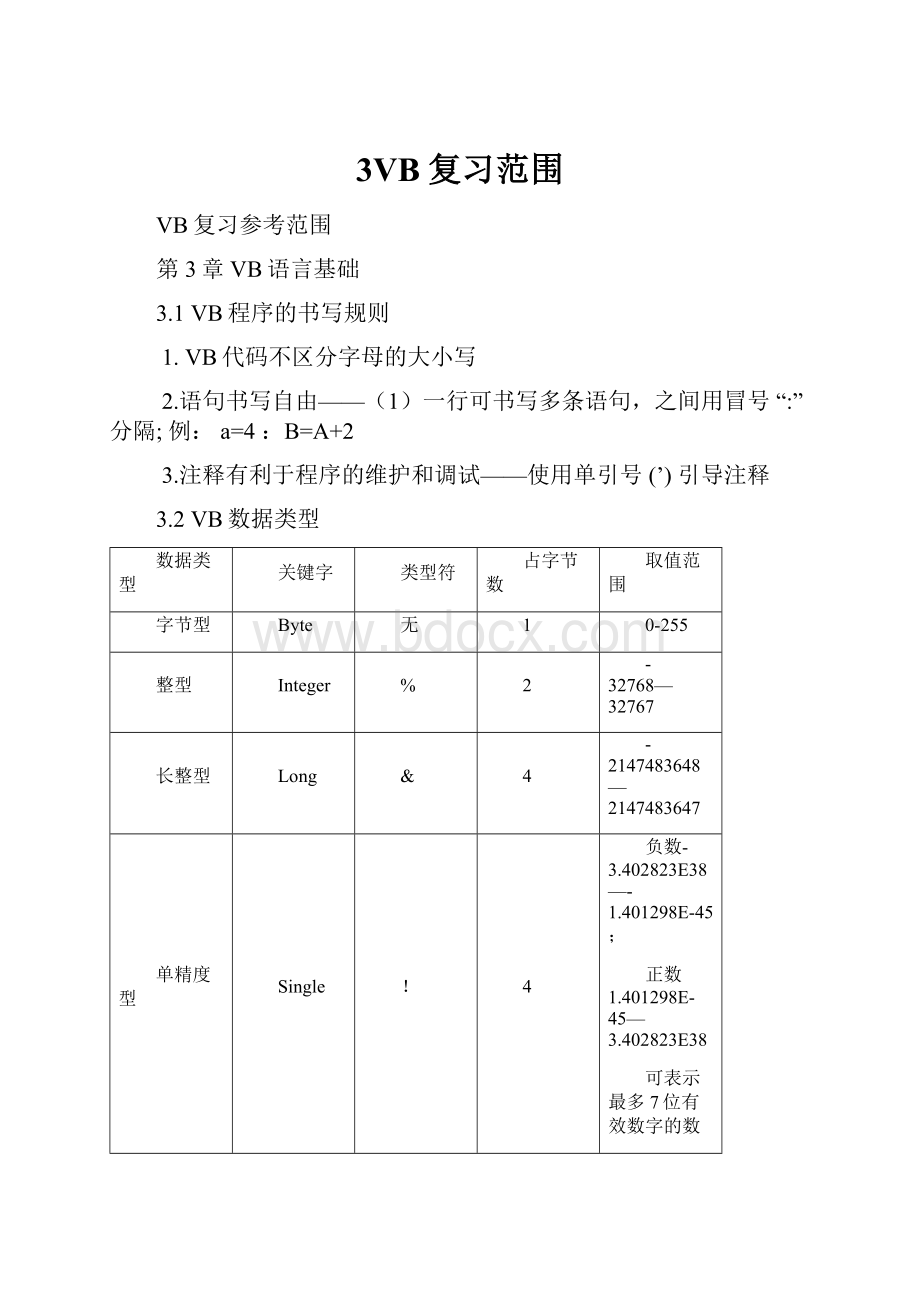 3VB复习范围.docx_第1页