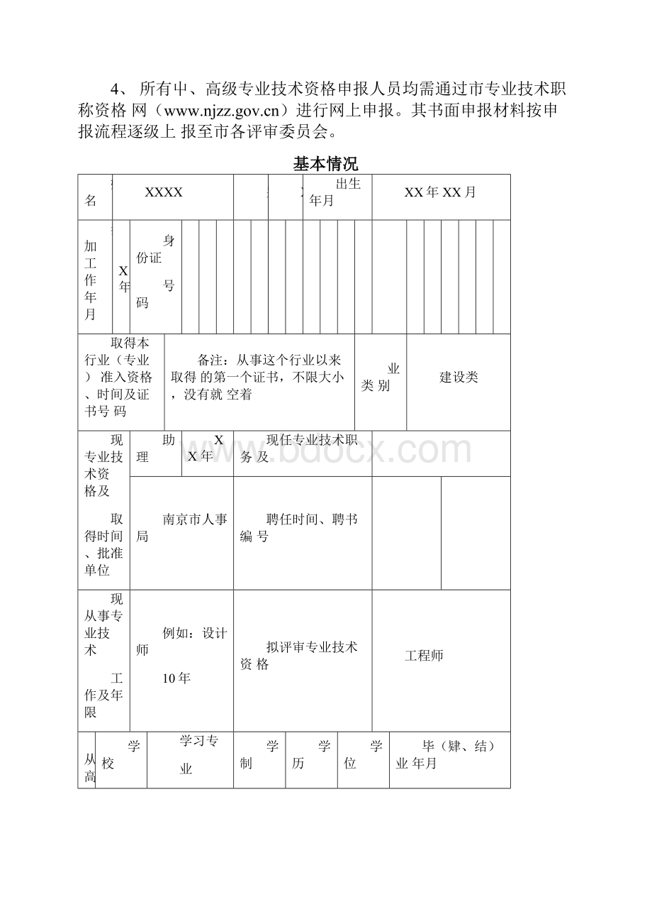 专业技术资格申报表范本.docx_第2页