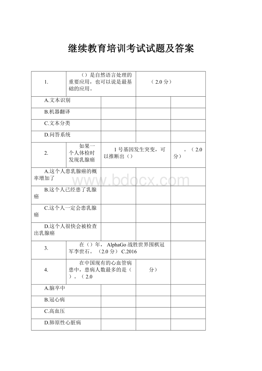 继续教育培训考试试题及答案.docx_第1页