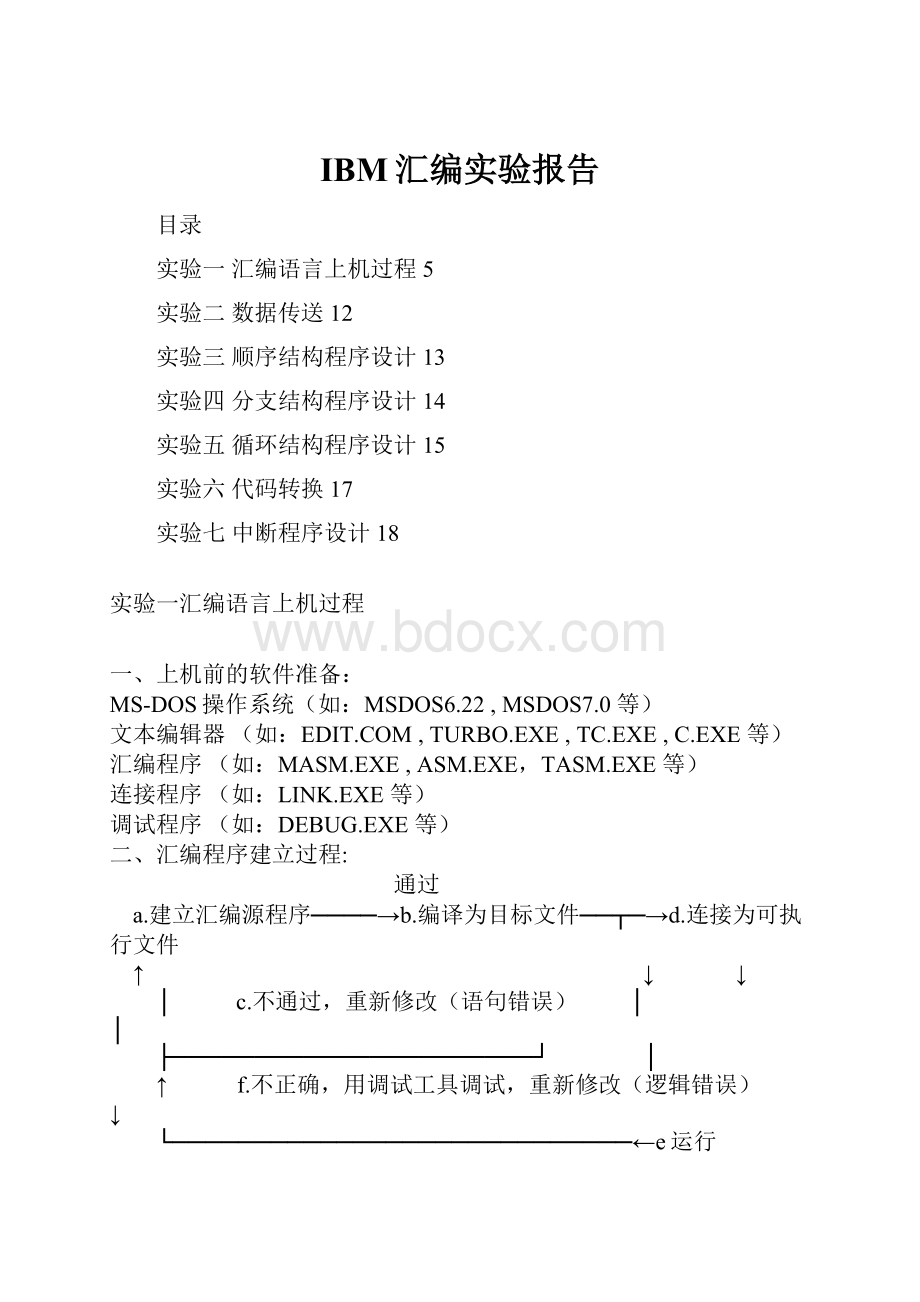 IBM汇编实验报告.docx_第1页