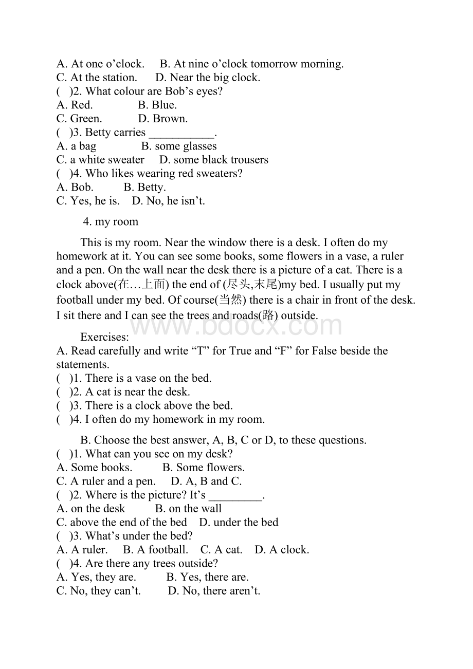 小学六年级英语阅读理解专项习题.docx_第3页