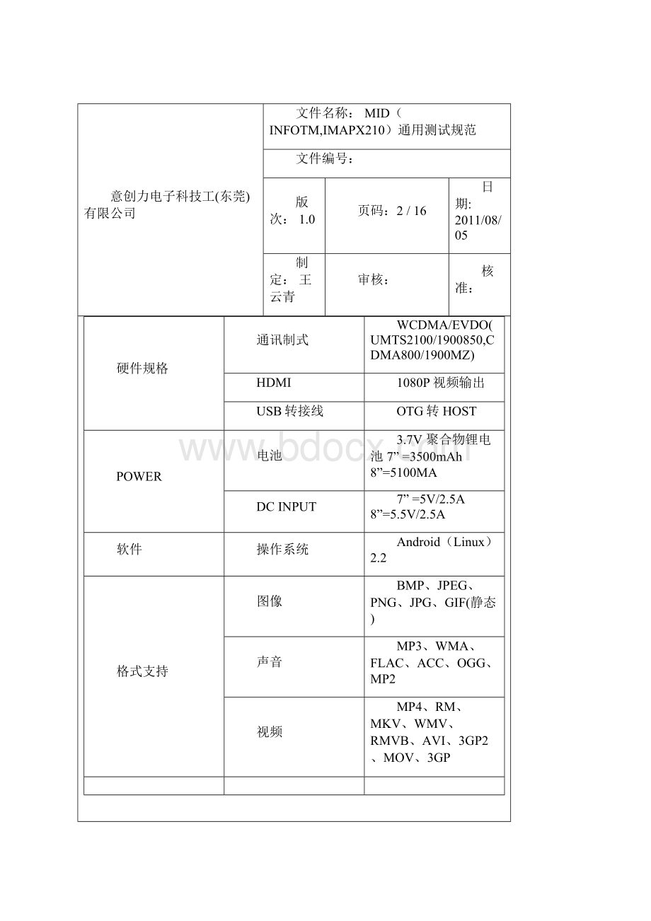 MID IMAPX210产品测试规范.docx_第3页