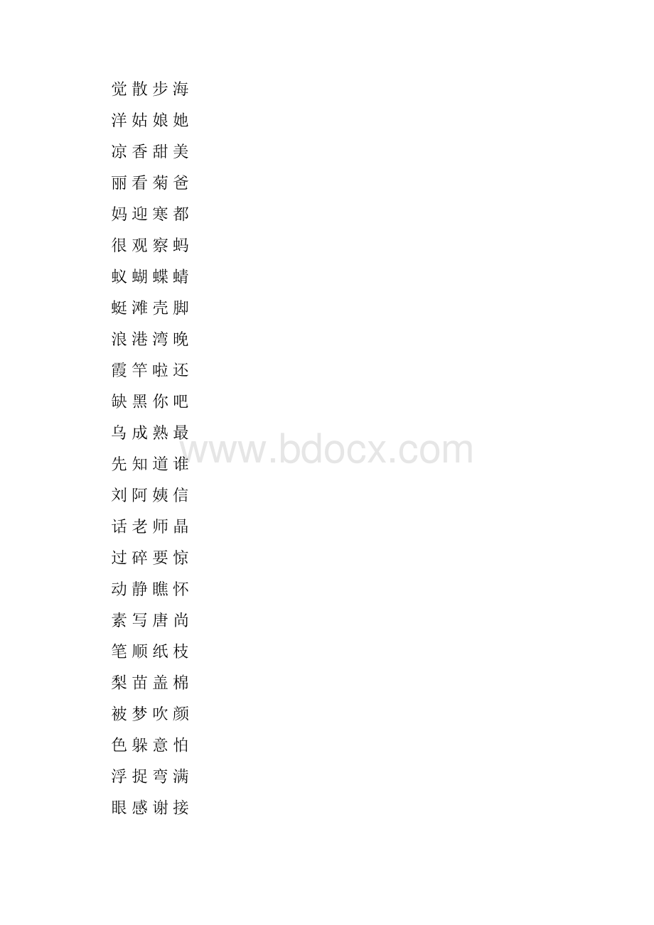 苏教版一年级上册生字表新版.docx_第3页