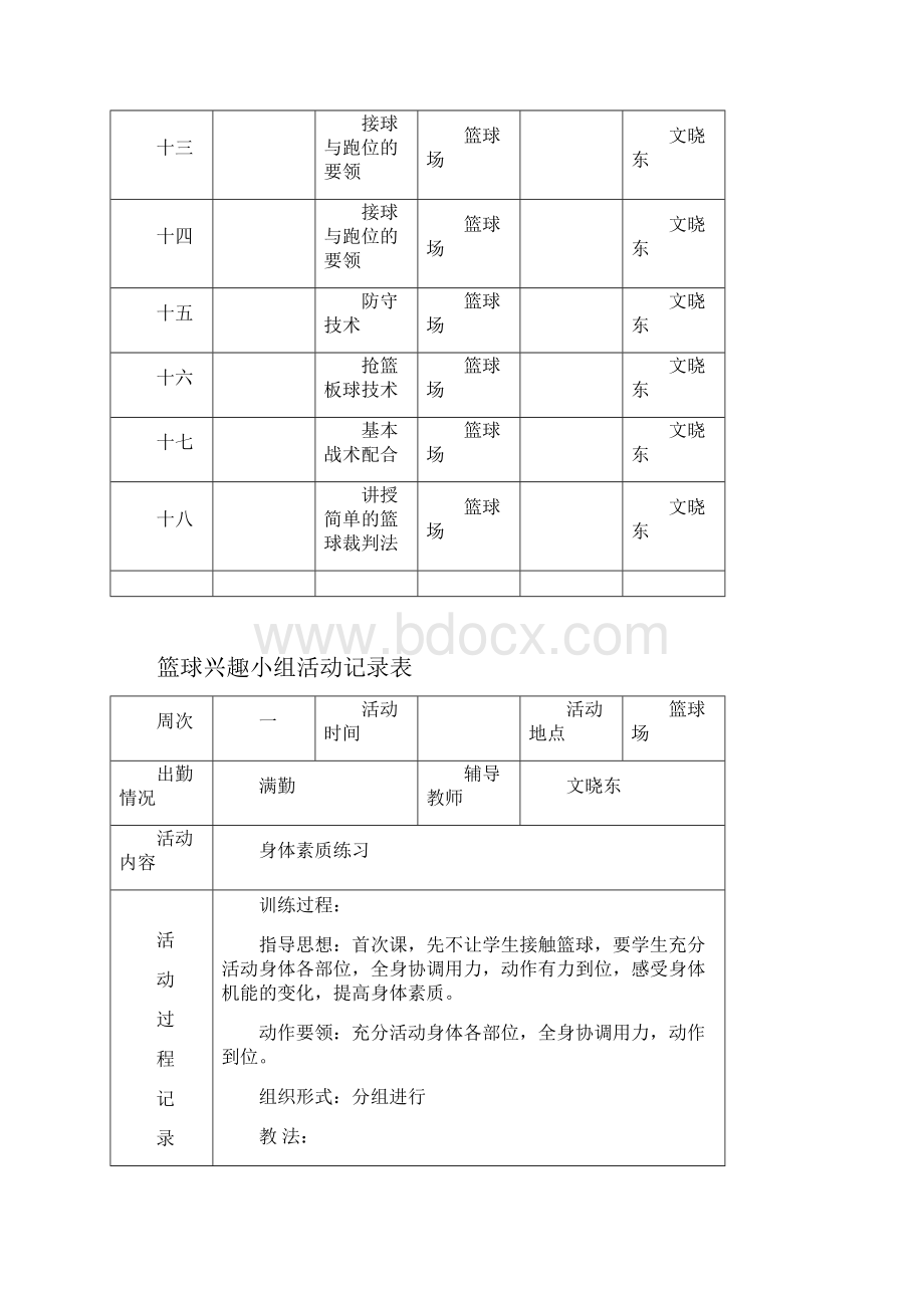 篮球兴趣小组活动进度表过程记录表活动过程教案18节.docx_第3页