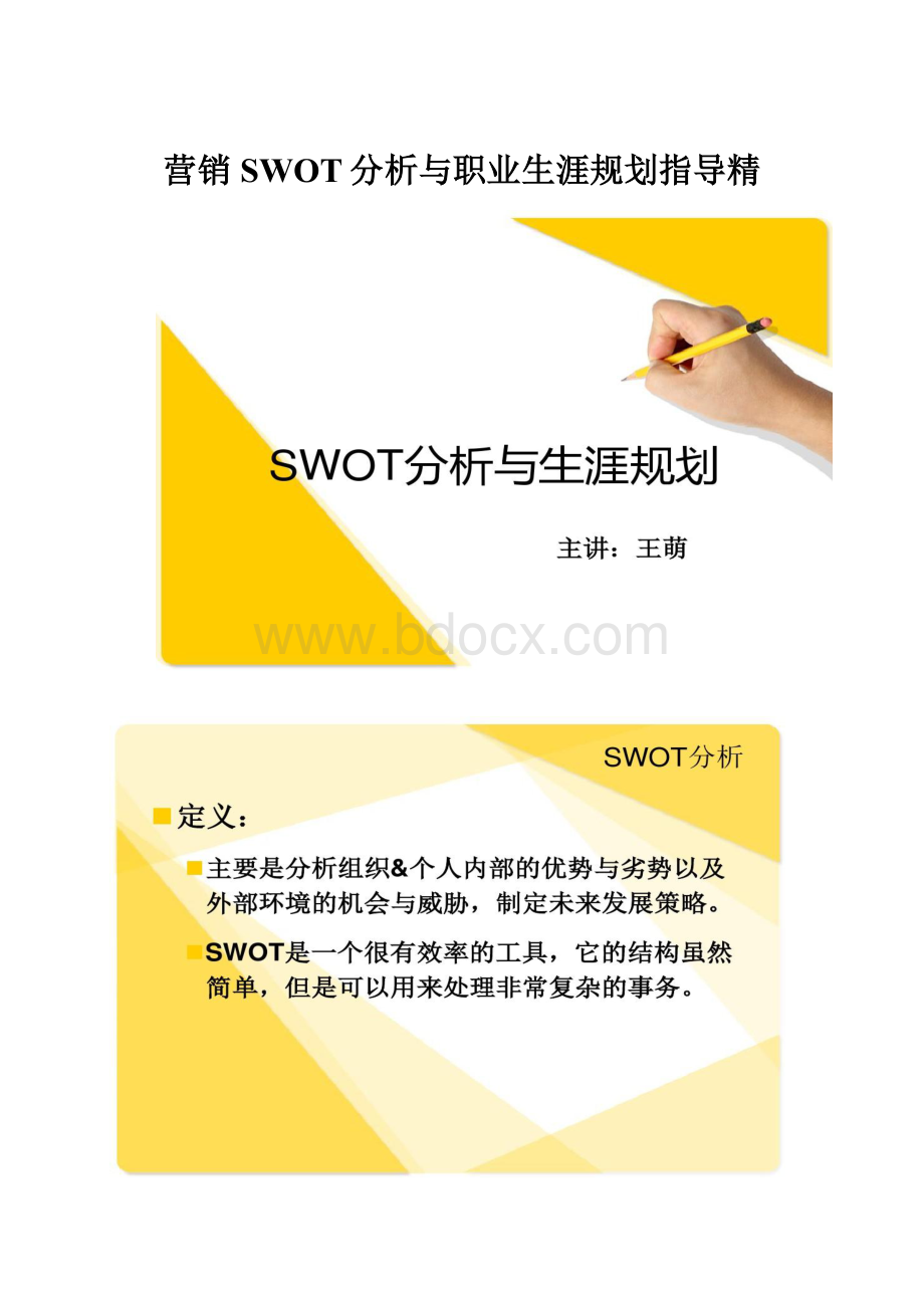 营销SWOT分析与职业生涯规划指导精.docx_第1页