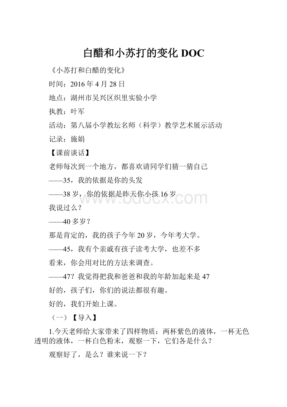 白醋和小苏打的变化DOC.docx