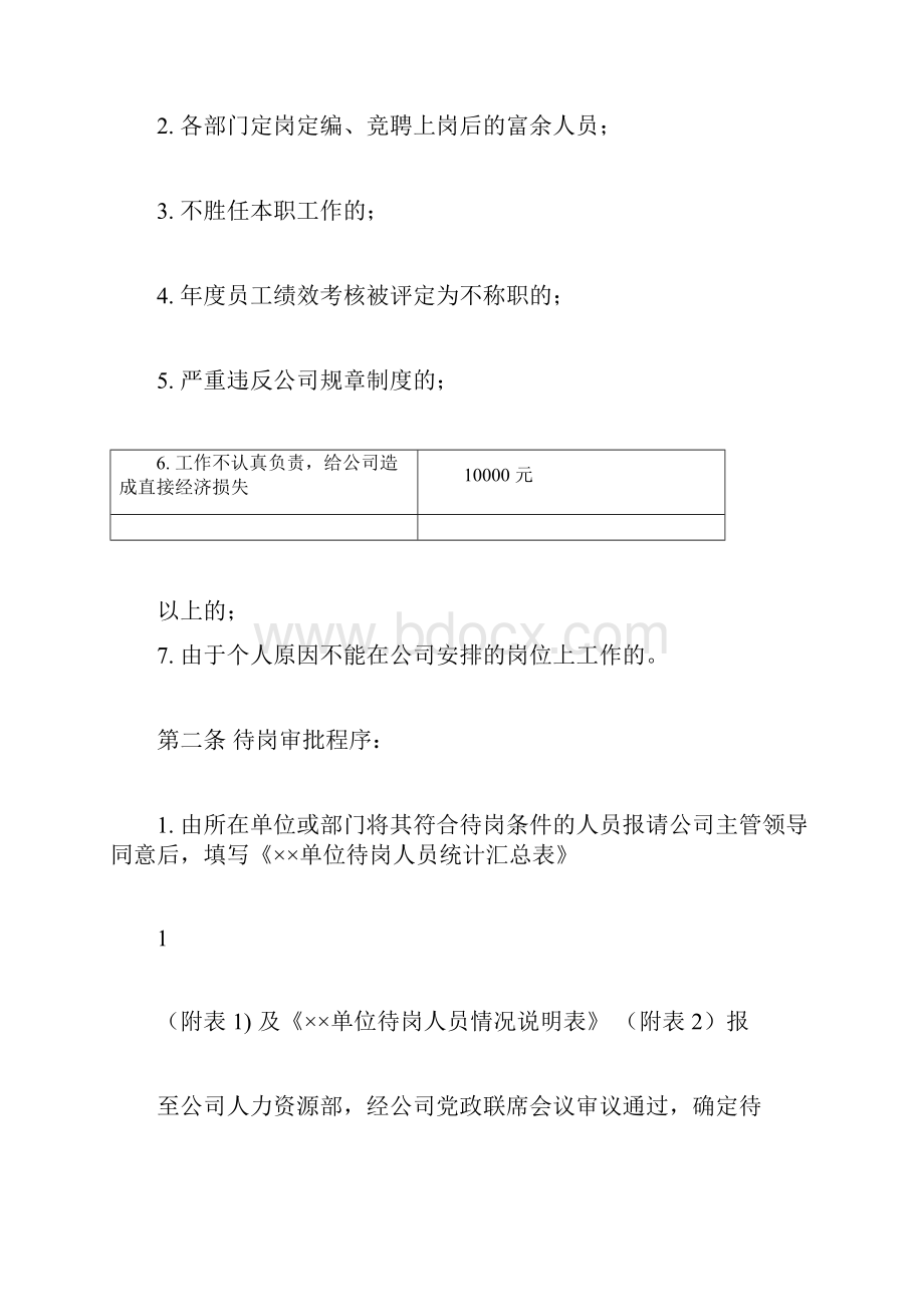 员工待岗管理暂行办法.docx_第2页