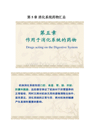 第5章 消化系统药物汇总.docx