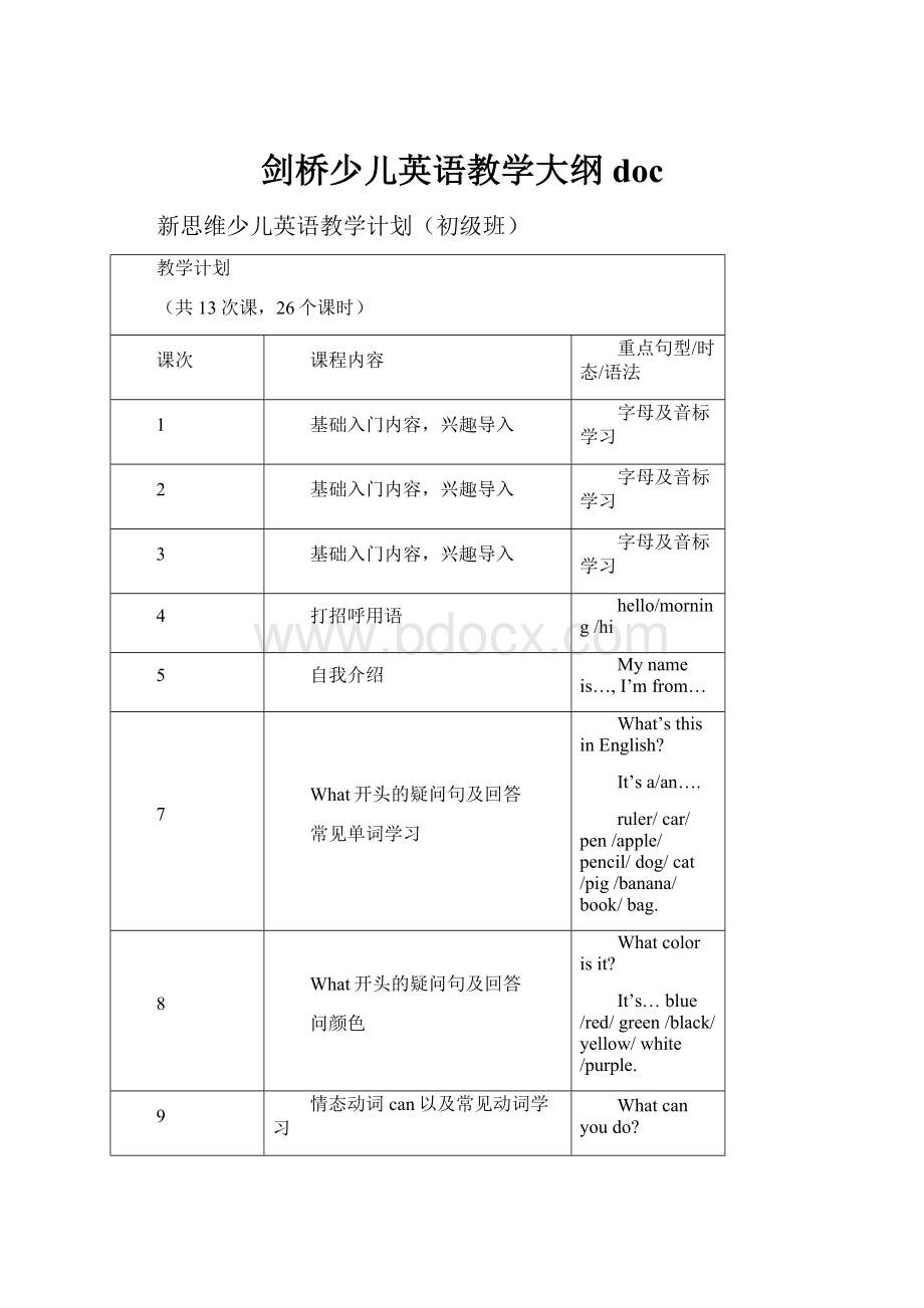 剑桥少儿英语教学大纲doc.docx_第1页