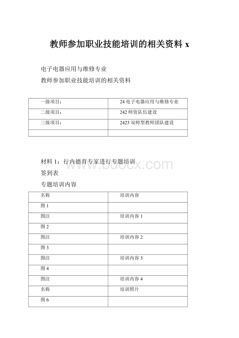 教师参加职业技能培训的相关资料x.docx