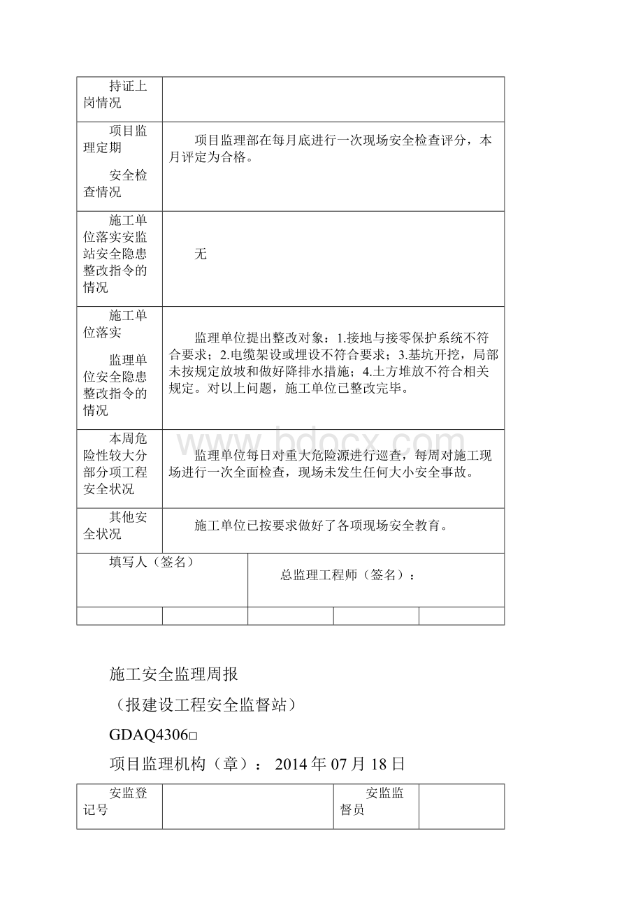 施工安全监理周报.docx_第2页