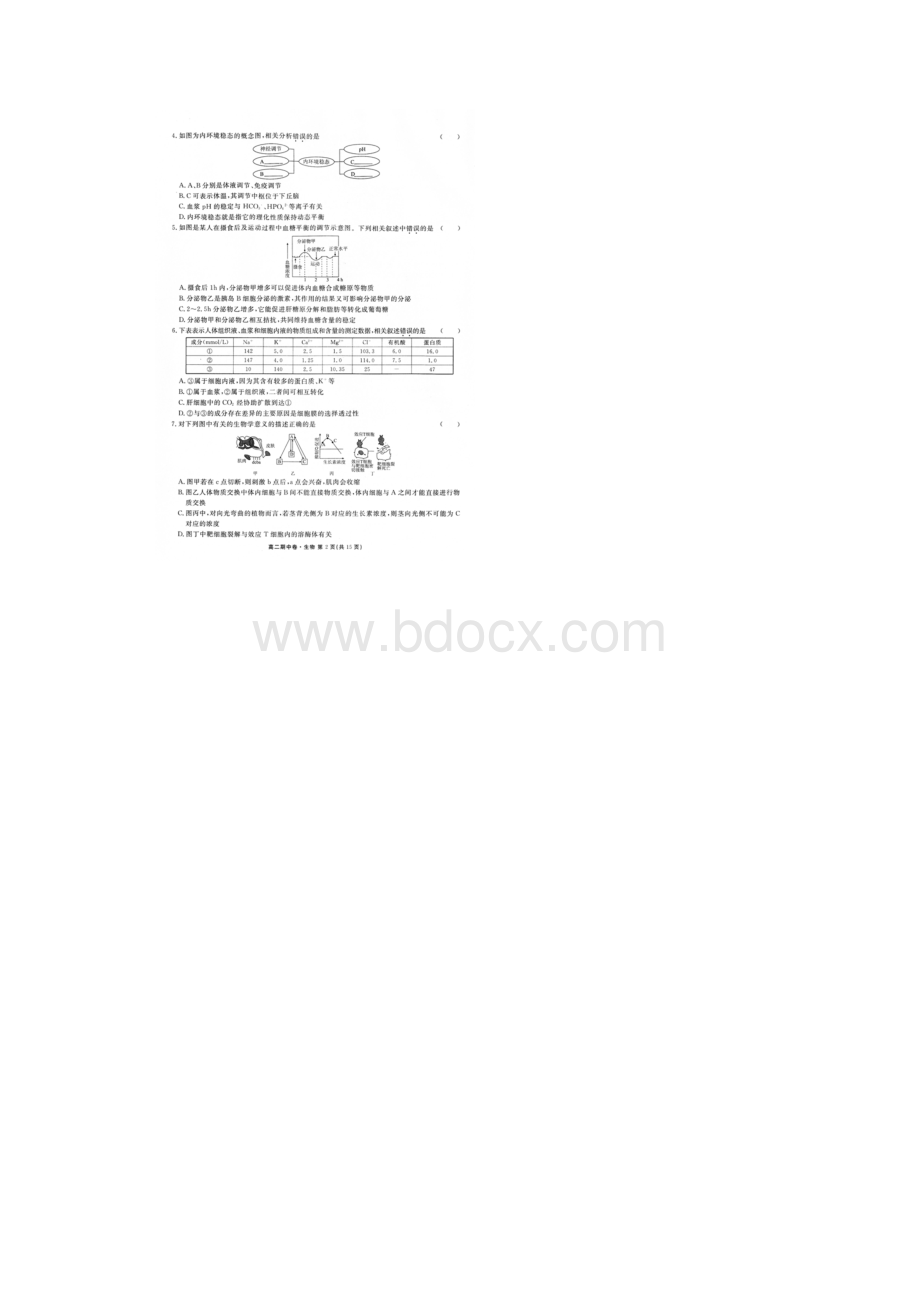 河北衡水中学学年高二生物上学期期中试题扫描版.docx_第2页