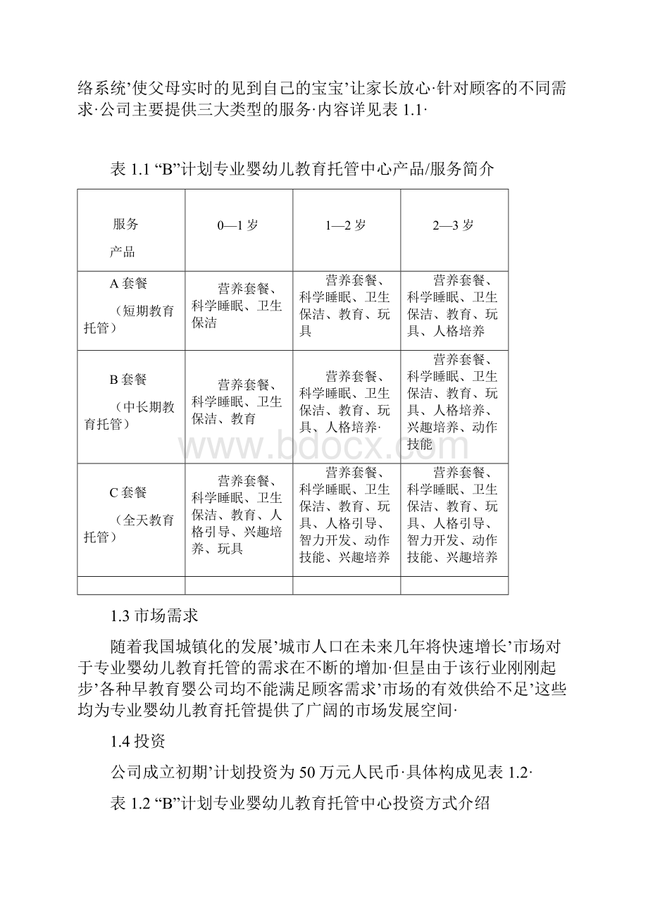 报审完整版宝贝计划专业婴幼儿教育托管中心商业计划书.docx_第2页