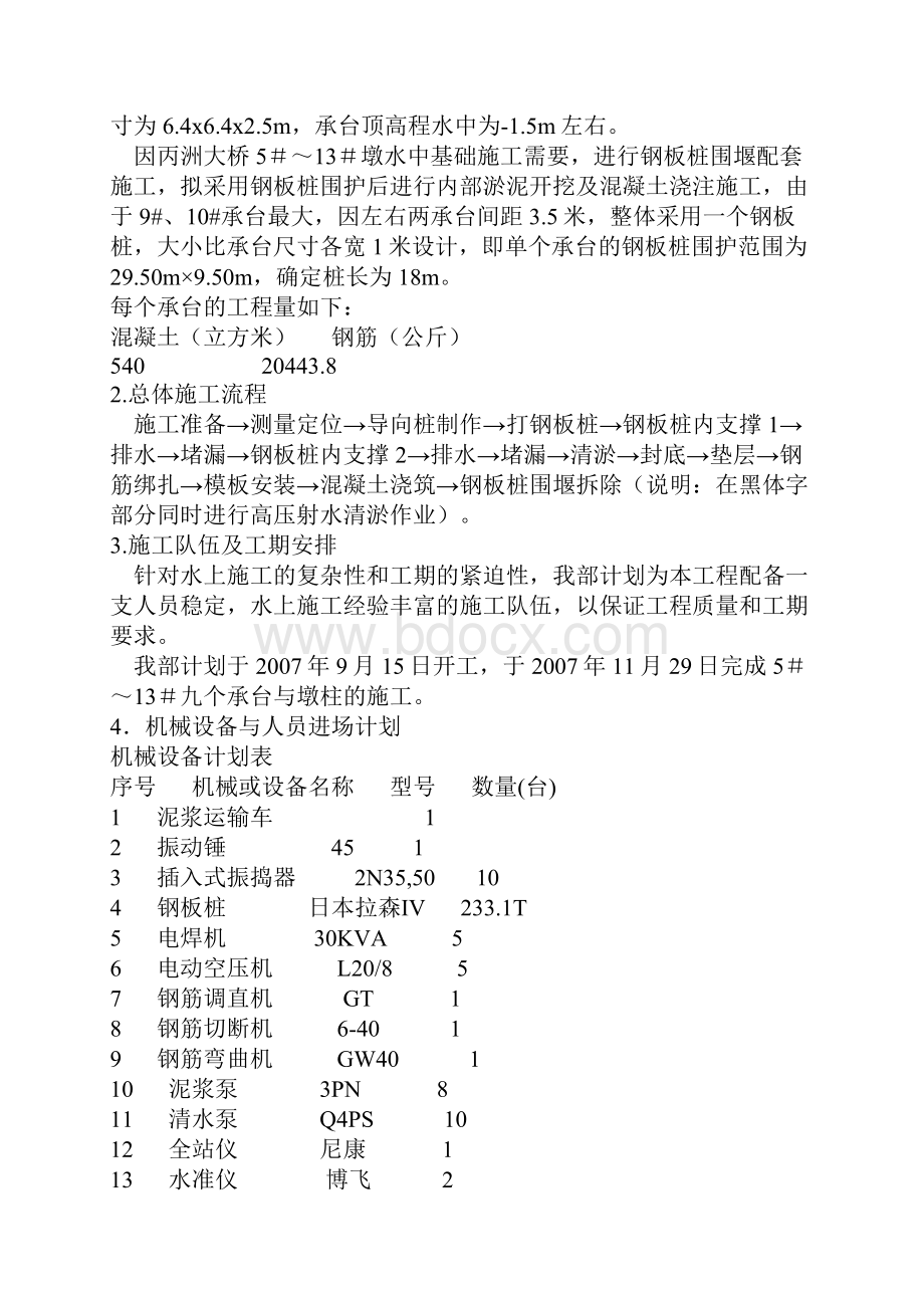 大桥墩钢板桩围堰工程施工组织设计方案.docx_第2页