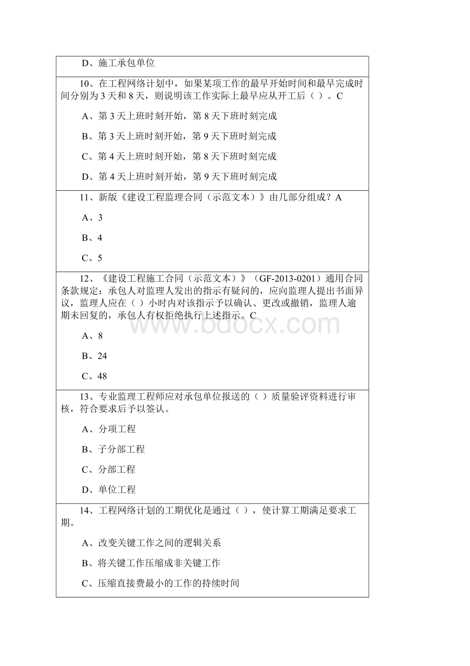 河南监理工程师继续教育C 答案85分.docx_第3页