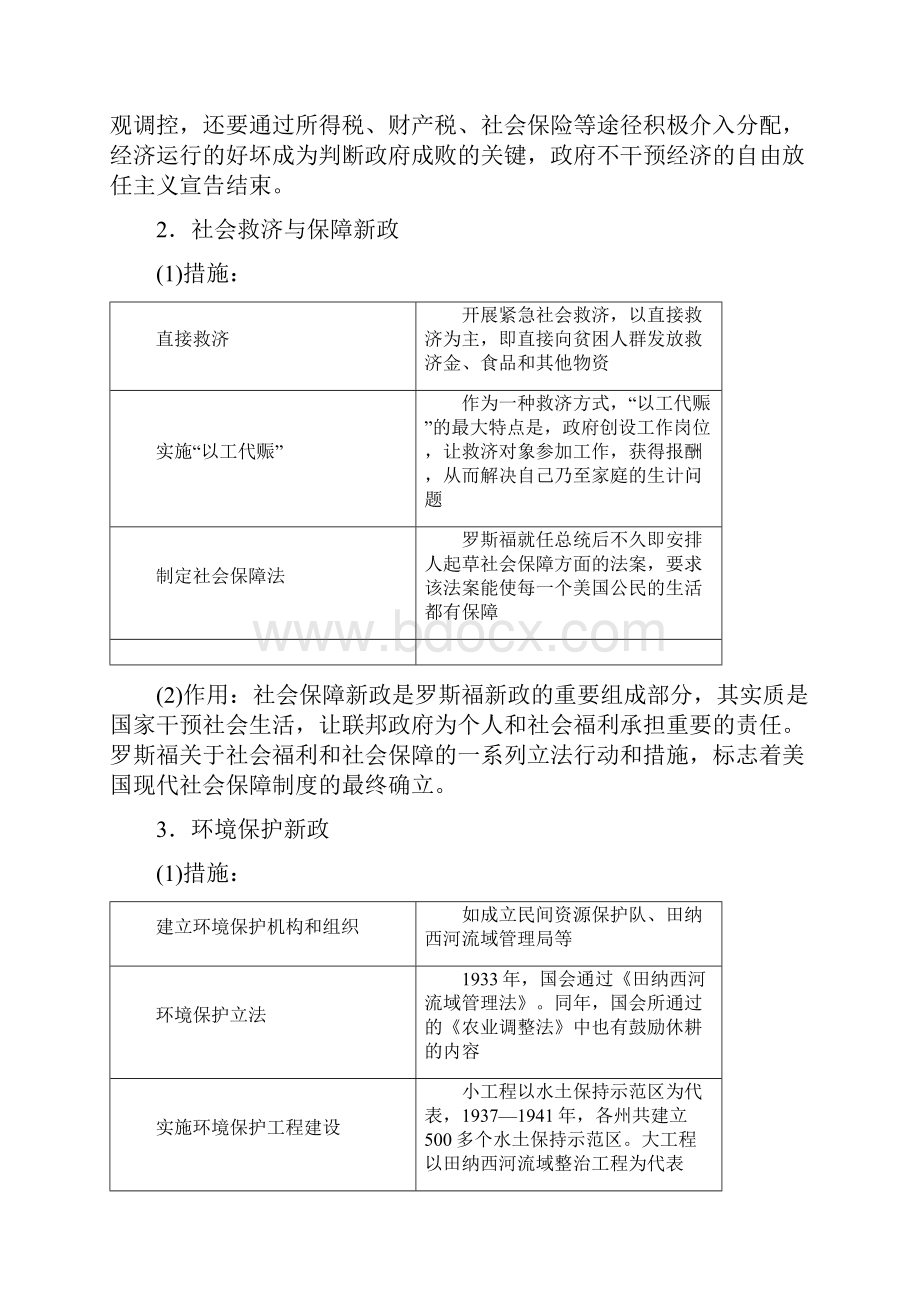 高考历史一轮复习模块2专题十第20讲自由放任的美国罗斯福新政和当代资本主义的新变化人民版.docx_第3页