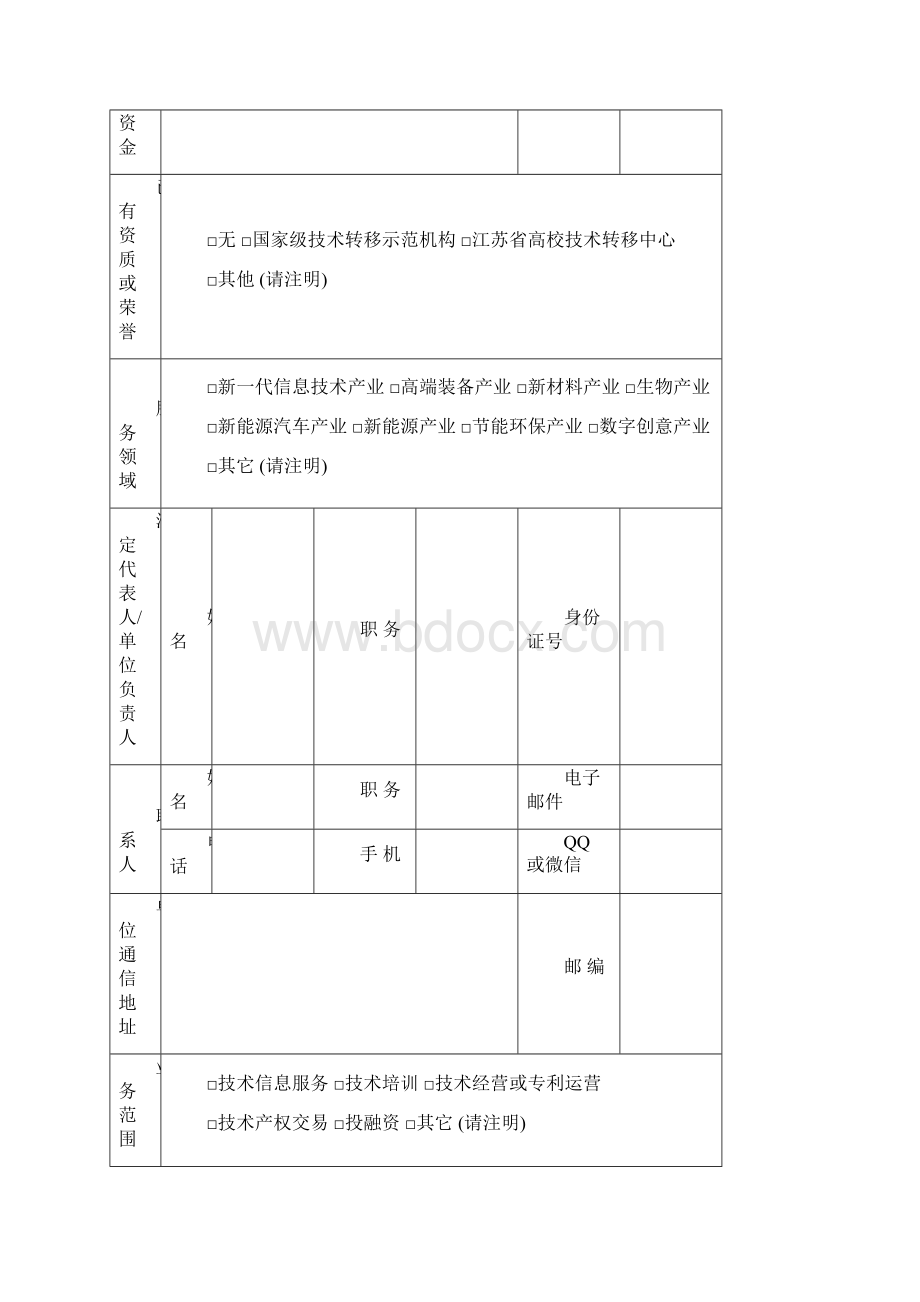 徐州技术转移机构补助申请表徐州科技计划项目服务平台.docx_第2页