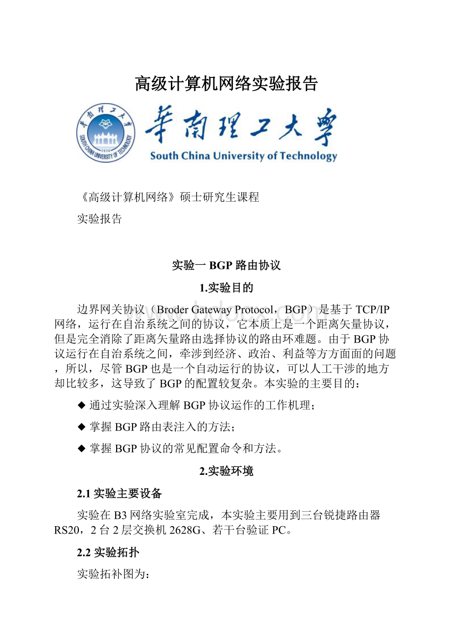 高级计算机网络实验报告.docx