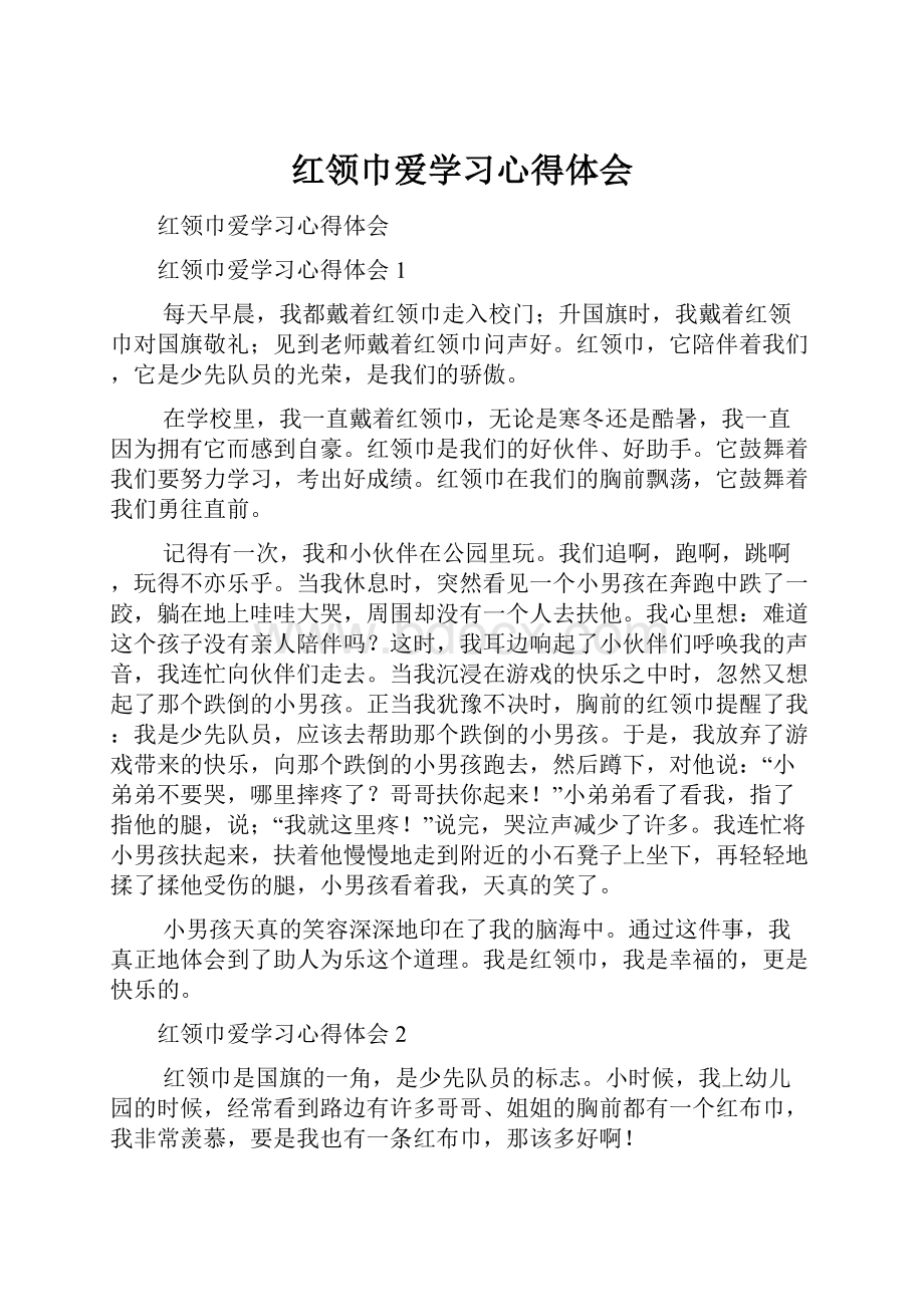 红领巾爱学习心得体会.docx_第1页