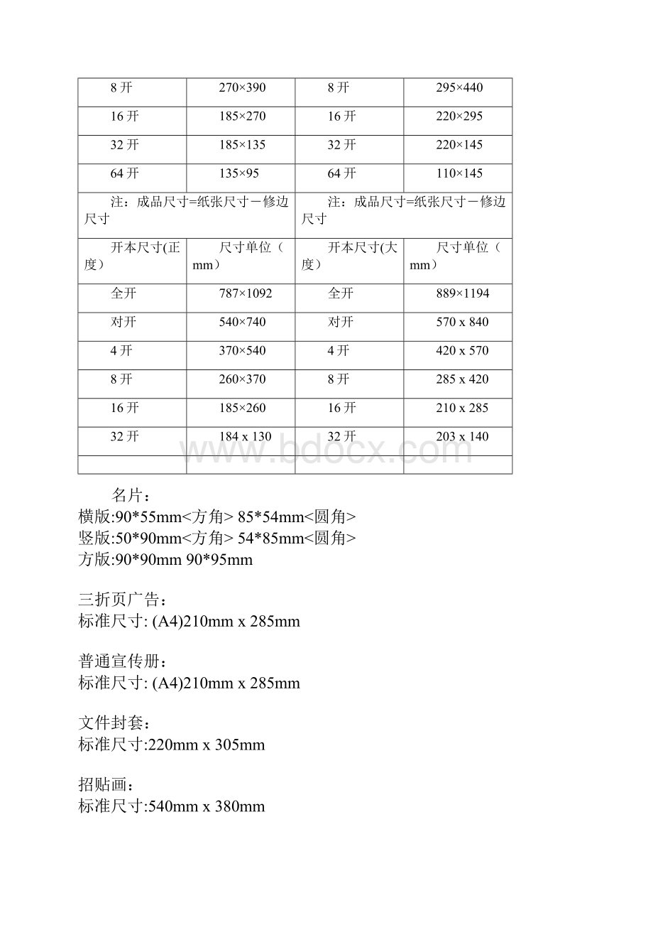 正度纸和大度纸的尺寸.docx_第2页