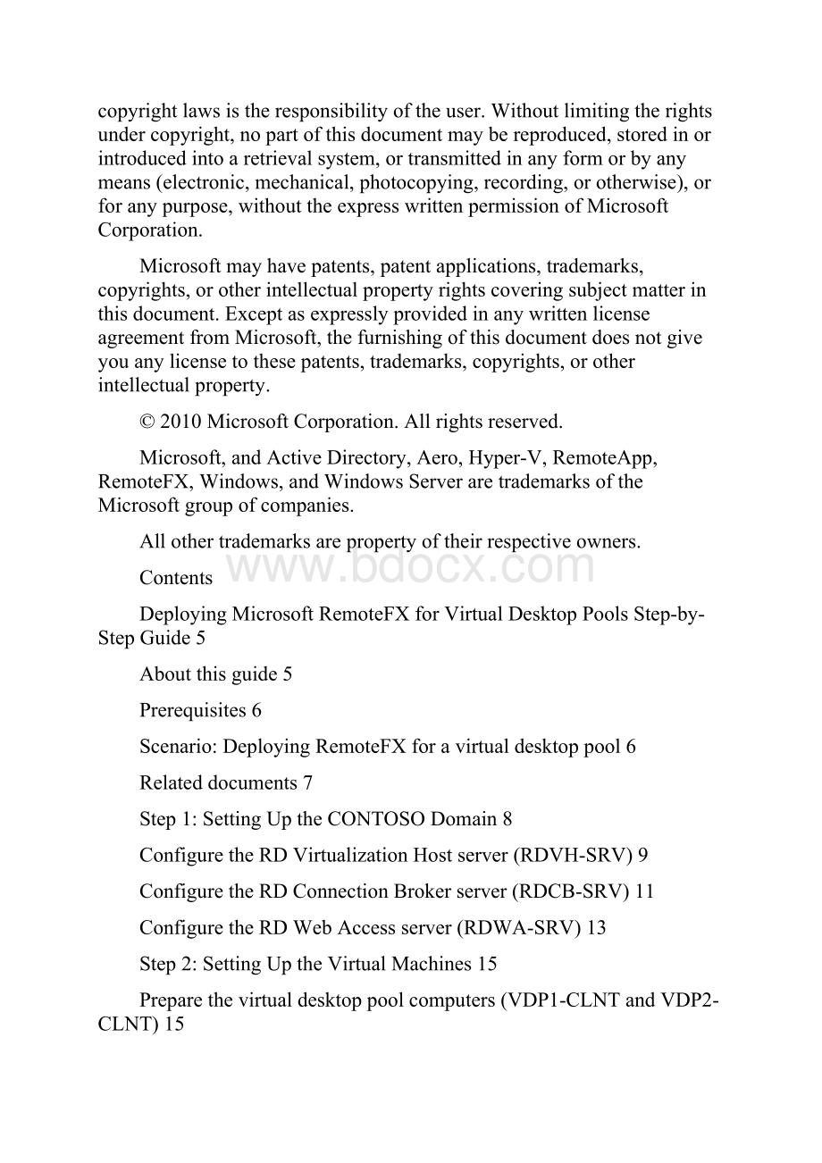 DeployingMicrosoftRemoteFXforVirtualDesktopPoolsStepbyStepGuide.docx_第2页