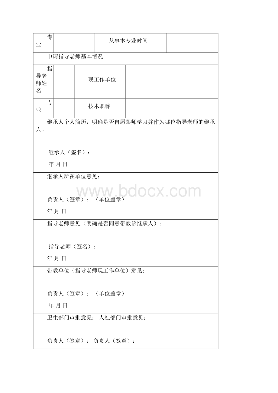 全省五级中医药师承教育工作表附件.docx_第3页