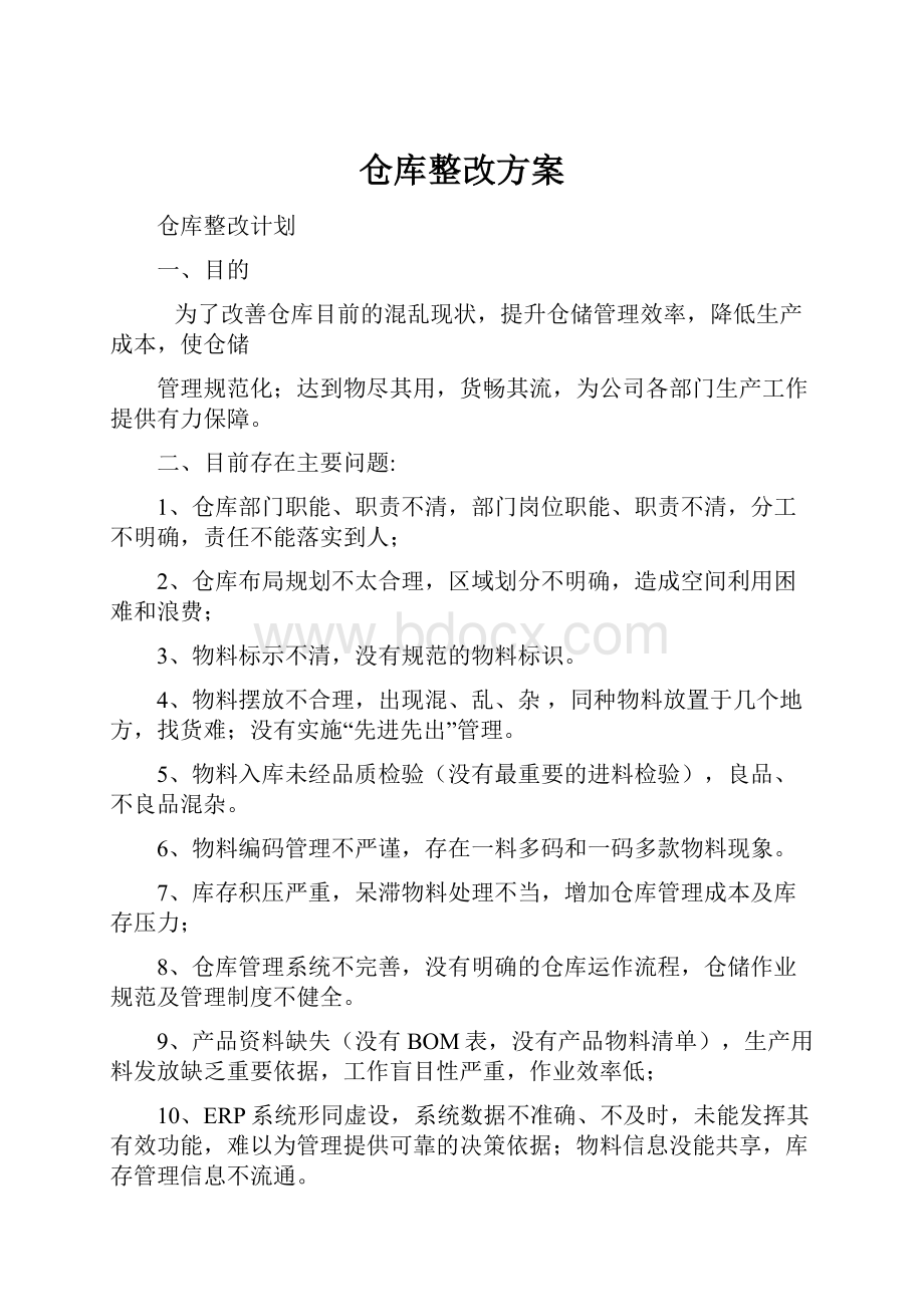 仓库整改方案.docx_第1页