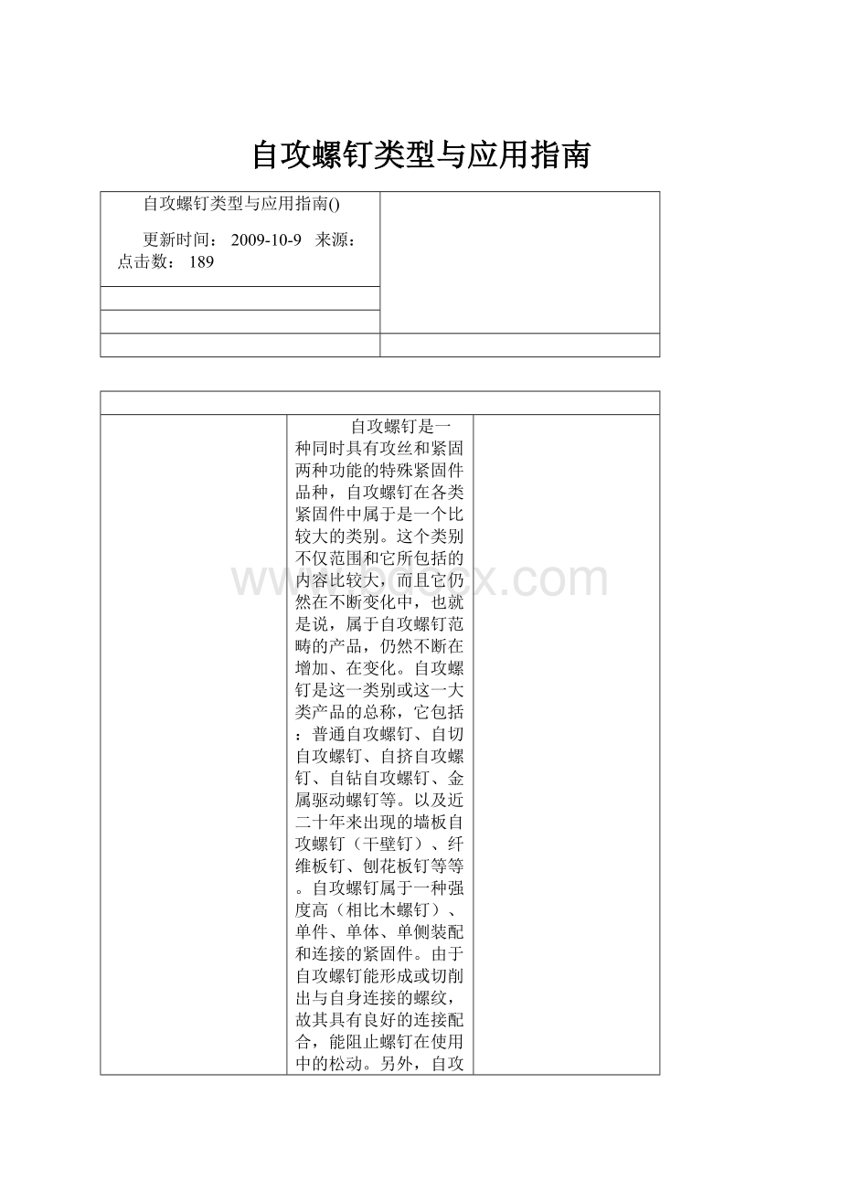 自攻螺钉类型与应用指南.docx