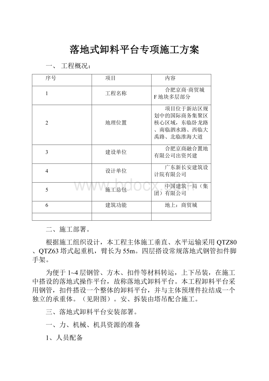 落地式卸料平台专项施工方案.docx_第1页