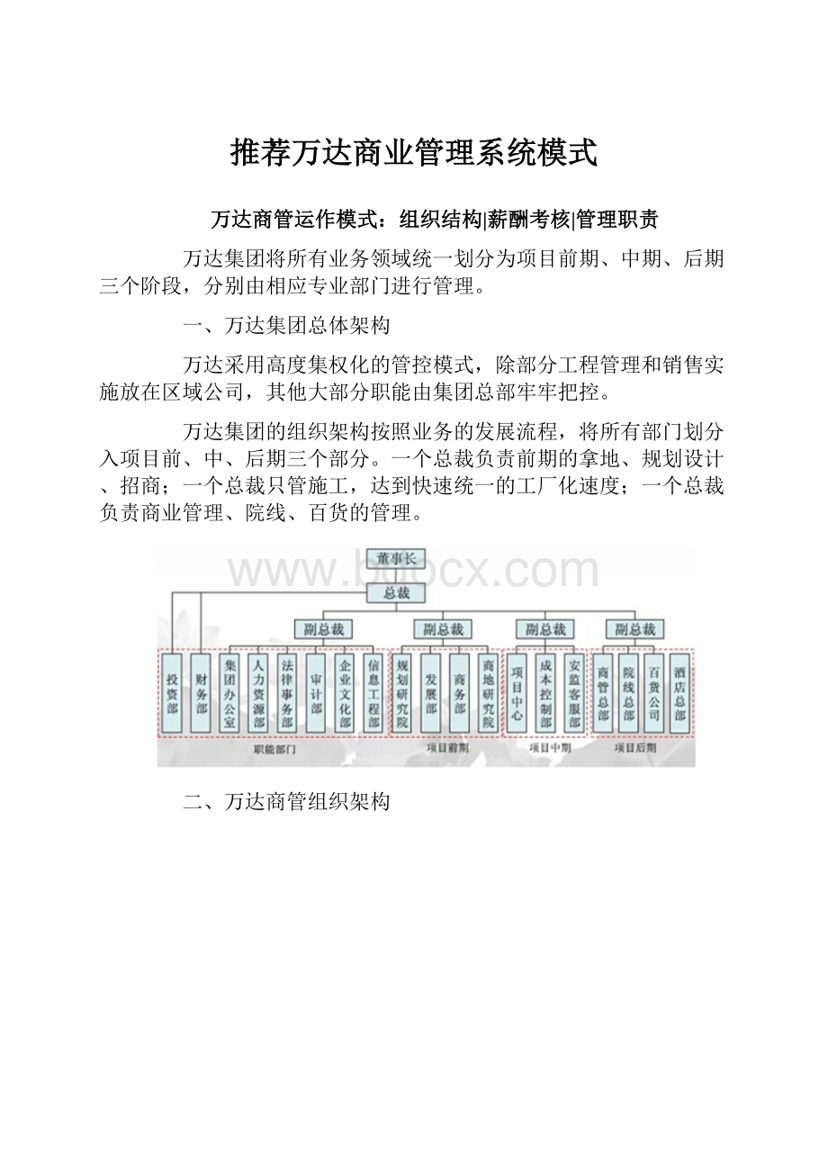 推荐万达商业管理系统模式.docx