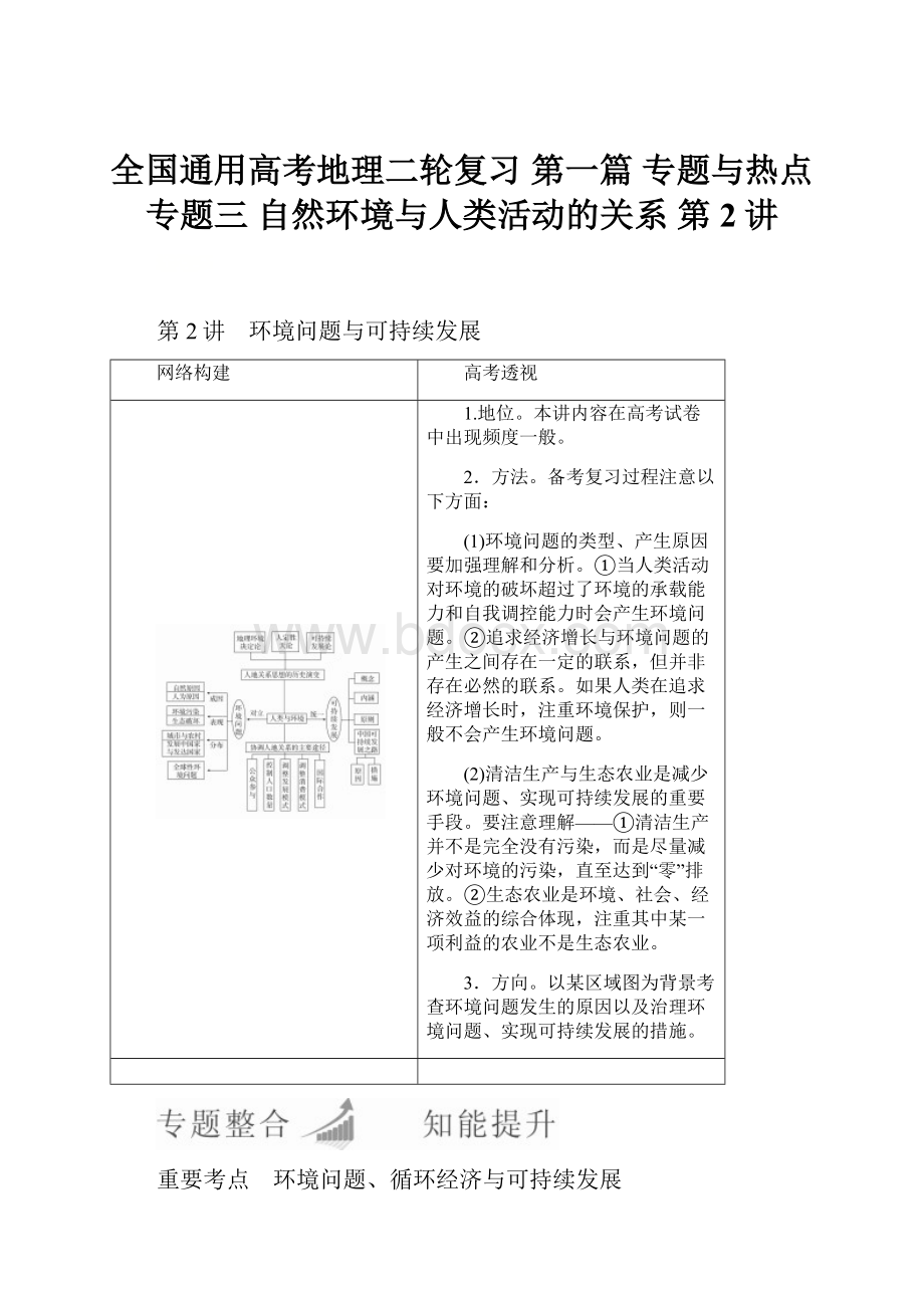 全国通用高考地理二轮复习 第一篇 专题与热点 专题三 自然环境与人类活动的关系 第2讲.docx_第1页