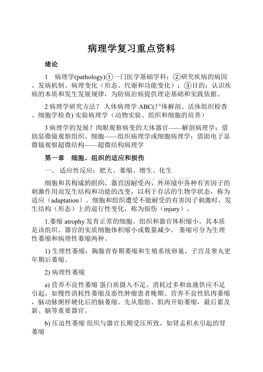 病理学复习重点资料.docx