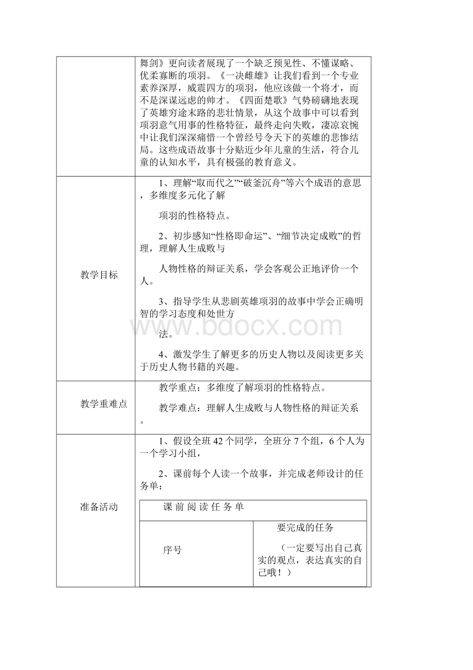 4年级《刀光剑影里的项羽》群文阅读优秀教学设计.docx_第2页