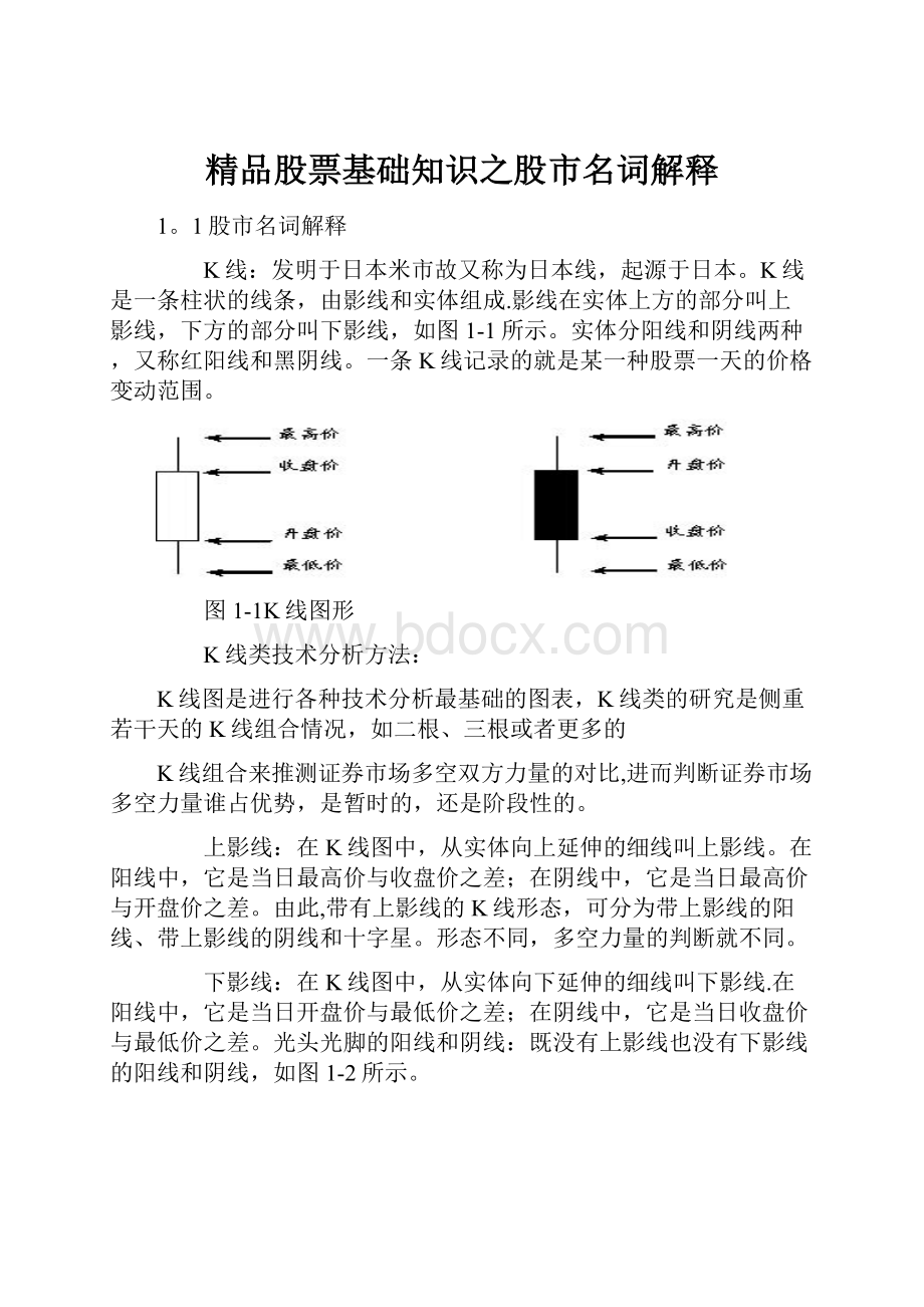 精品股票基础知识之股市名词解释.docx