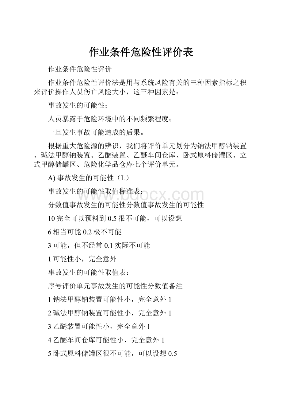 作业条件危险性评价表.docx_第1页