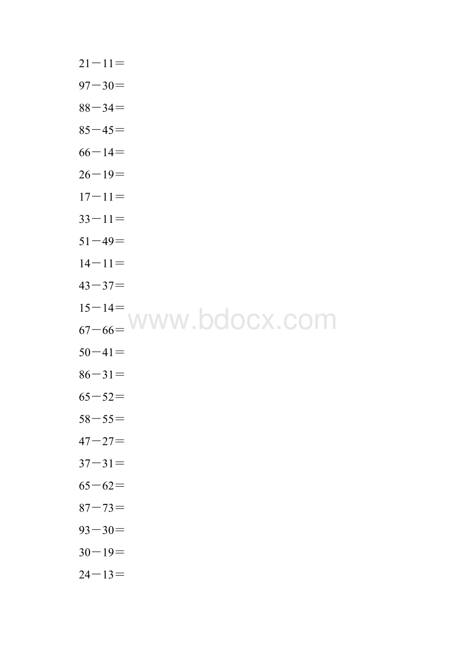 沪教版一年级数学下册两位数减两位数竖式计算题40.docx_第2页