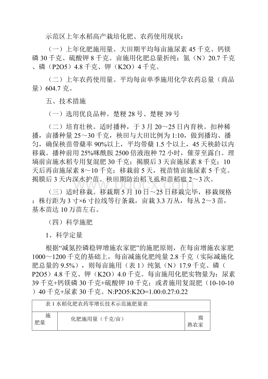 双柏县水稻化肥农药减量增效技术示范实施方案0514定稿.docx_第2页